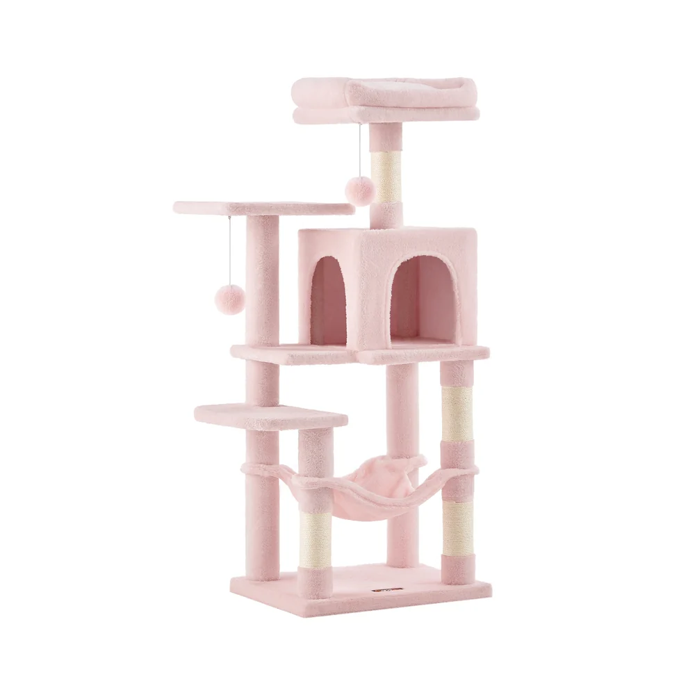 Albero per Gatti con Pali Graffiatoi Posatoi Grotta Amaca Pompon - Image 5