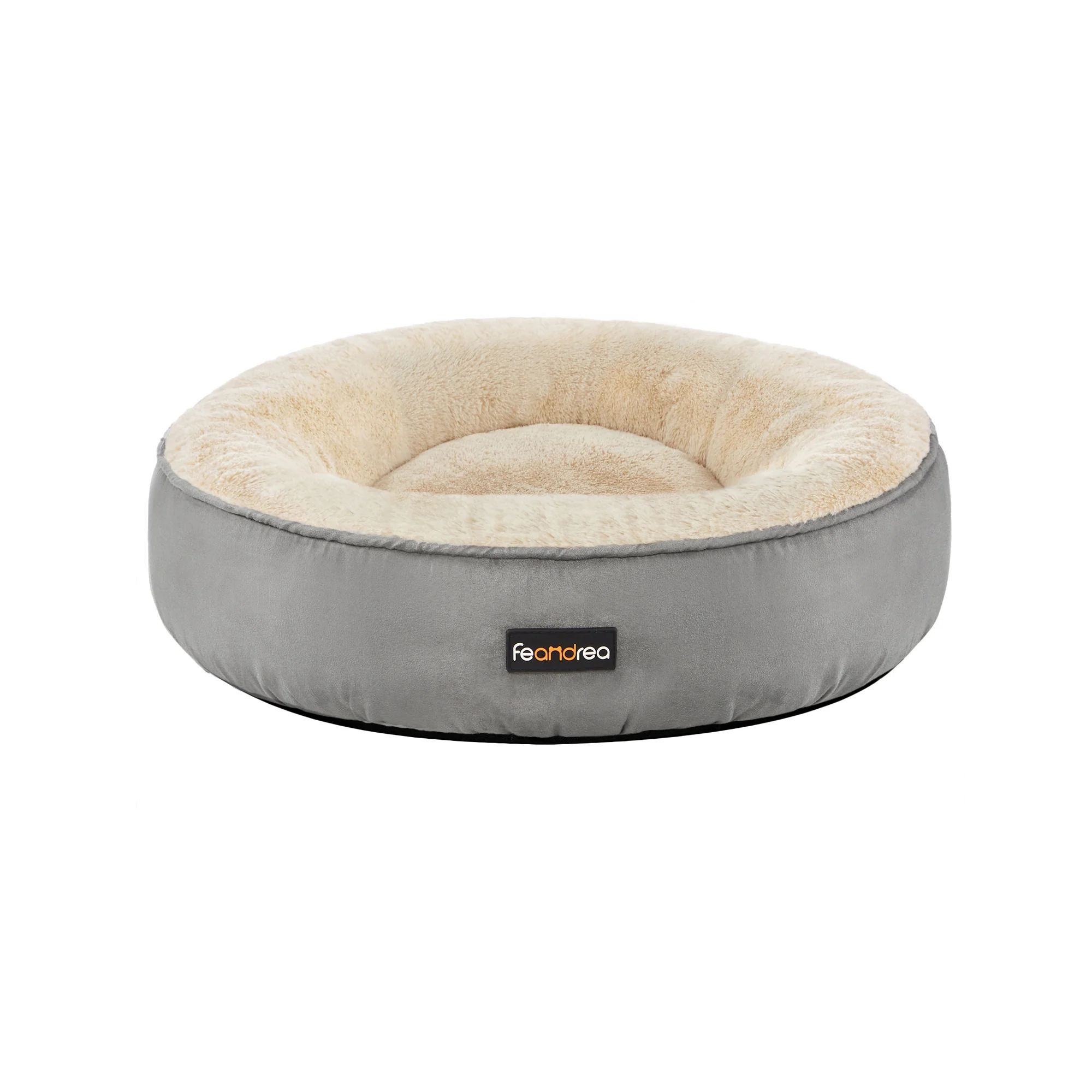 Cuccia per Cani Rotondo Lavabile Grigio e Bianco