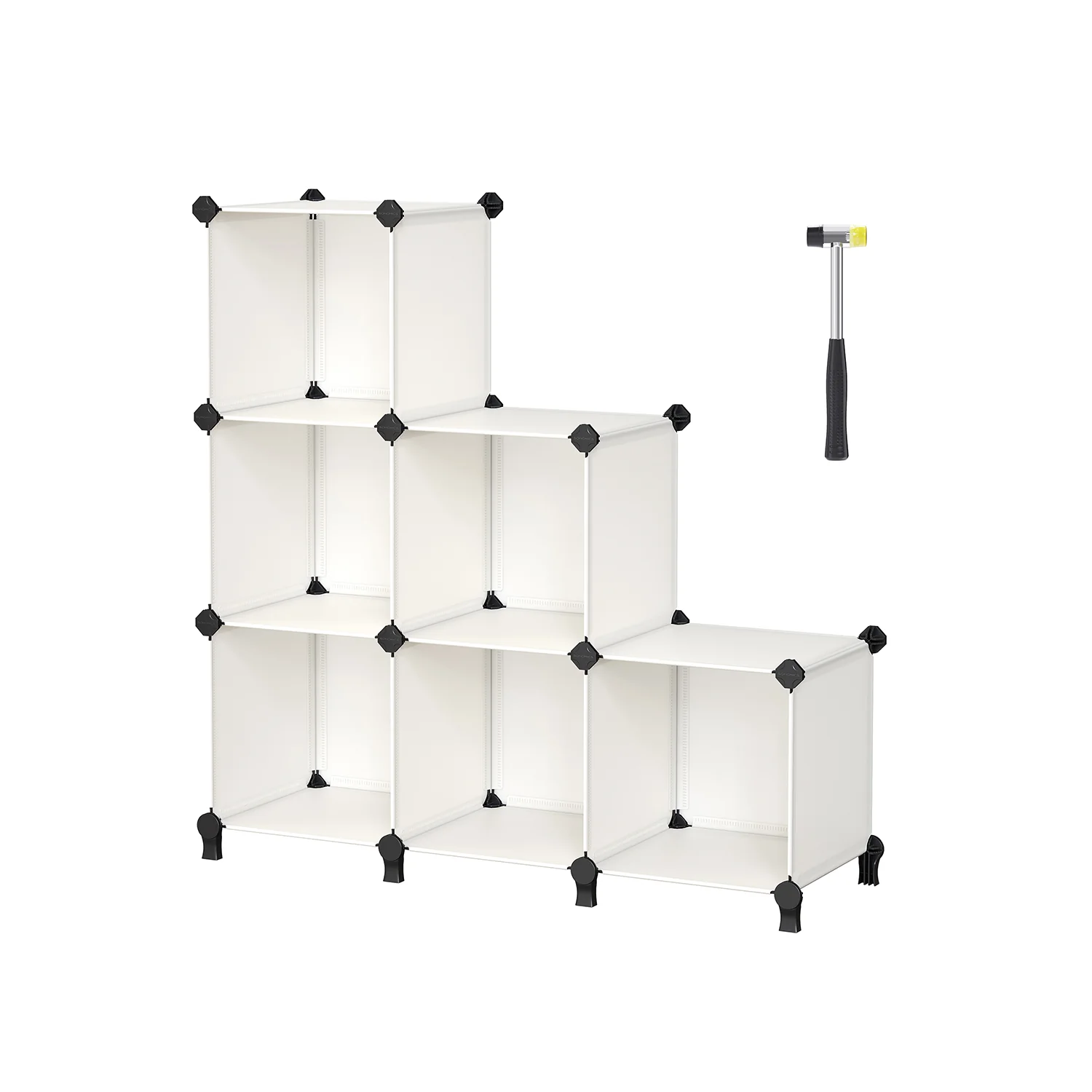 Scaffale a Cubi Modulare in Plastica con Piedini Martello di Gomma - Image 3