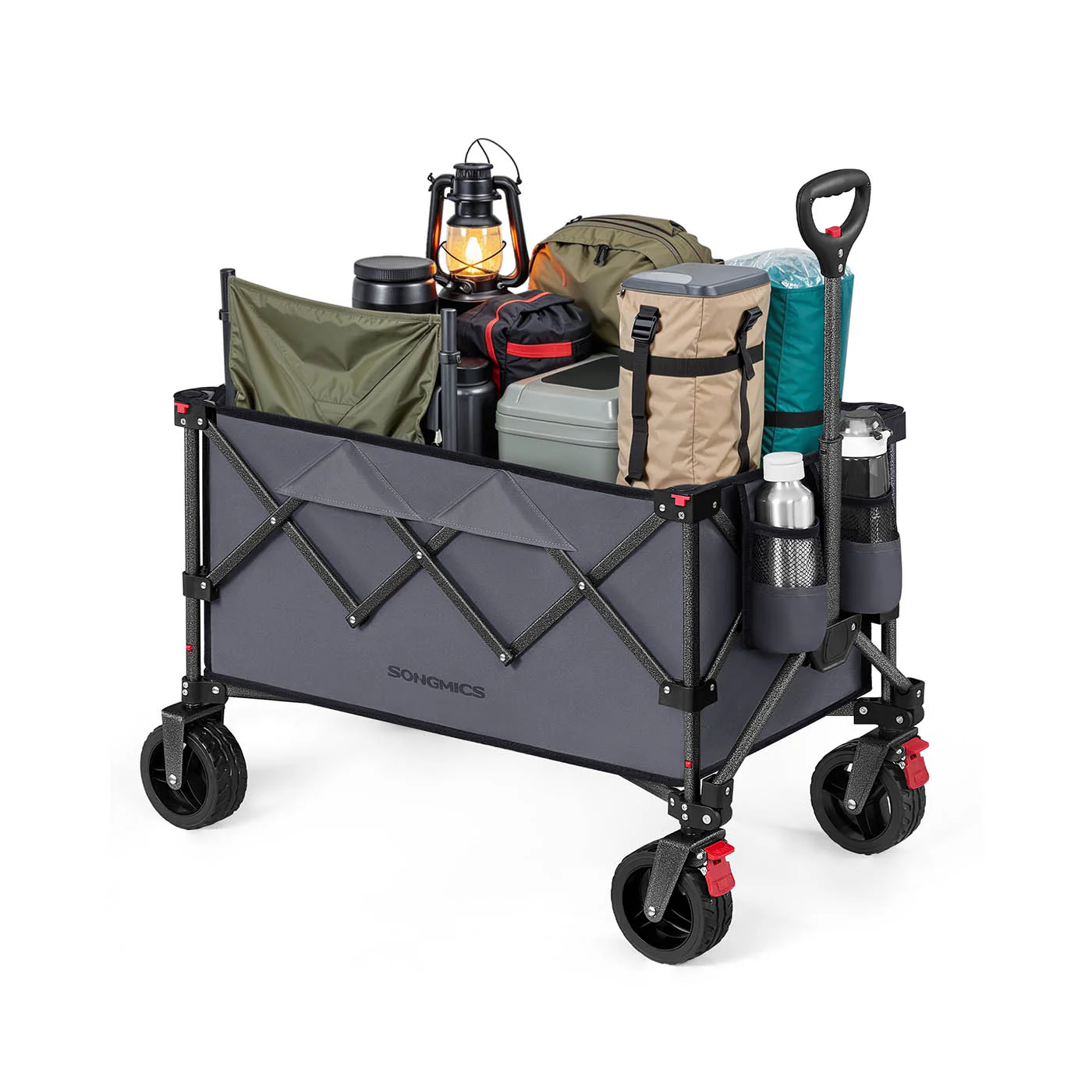 Carrello da campeggio pieghevole con manico e ruote - Image 2