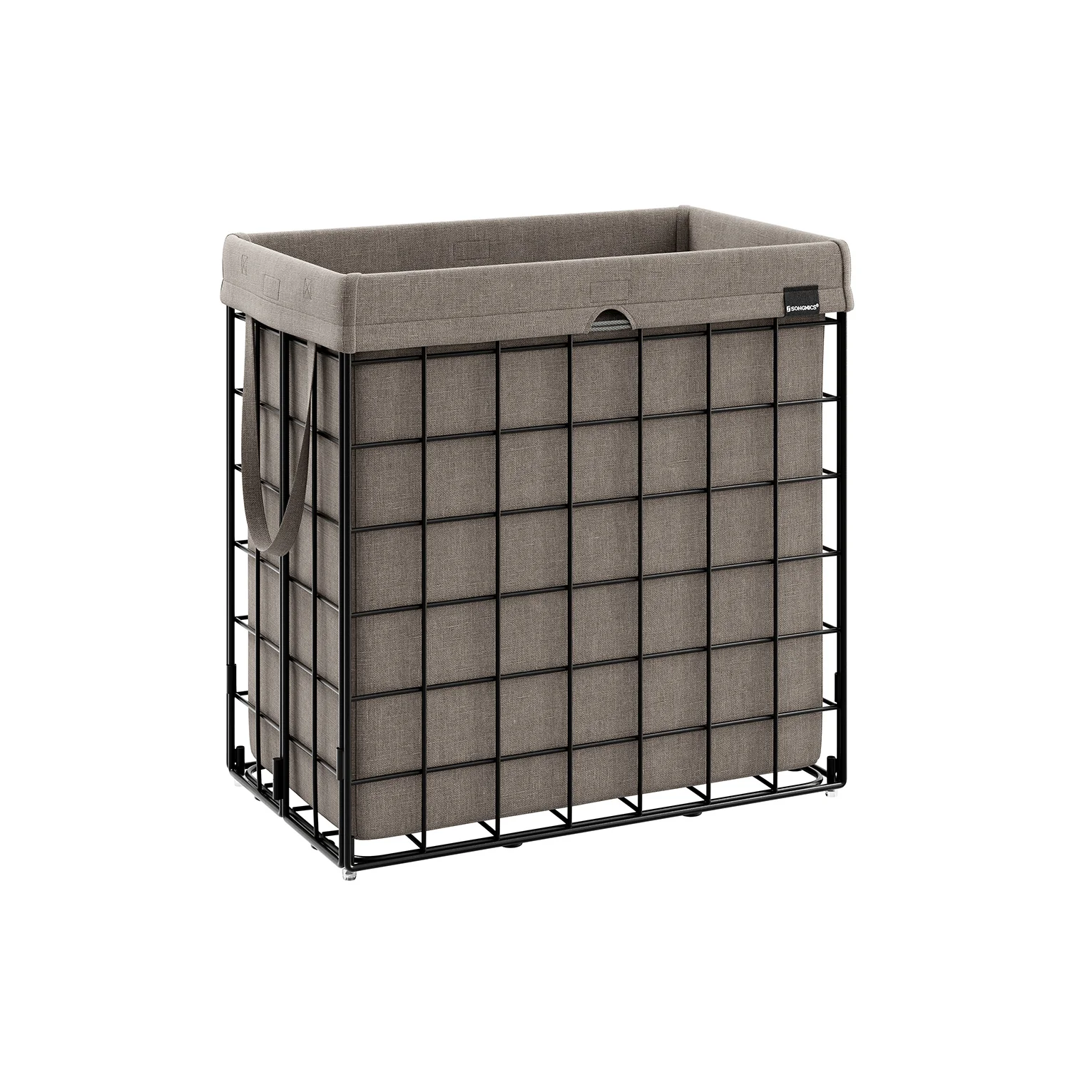 Cesta Portabiancheria 90L Nero e Blu Antracite - Image 2