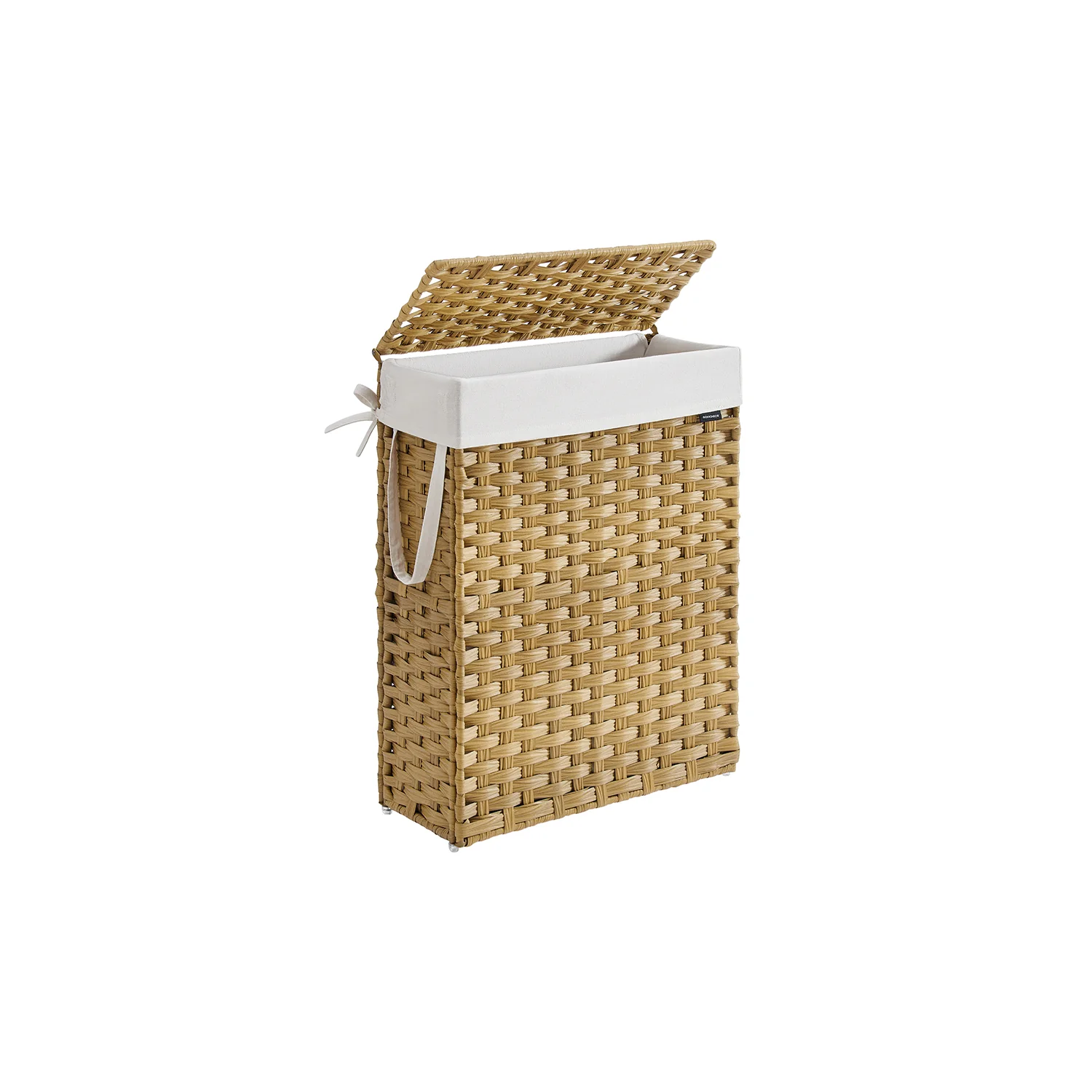 Cesta Portabiancheria da 55 L Pieghevole con Coperchio Sacco Grigio Tortora - Image 2
