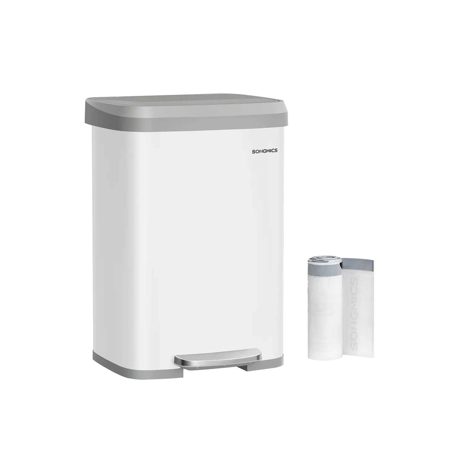 Cestino da Cucina 50L Argento e Nero - Image 4