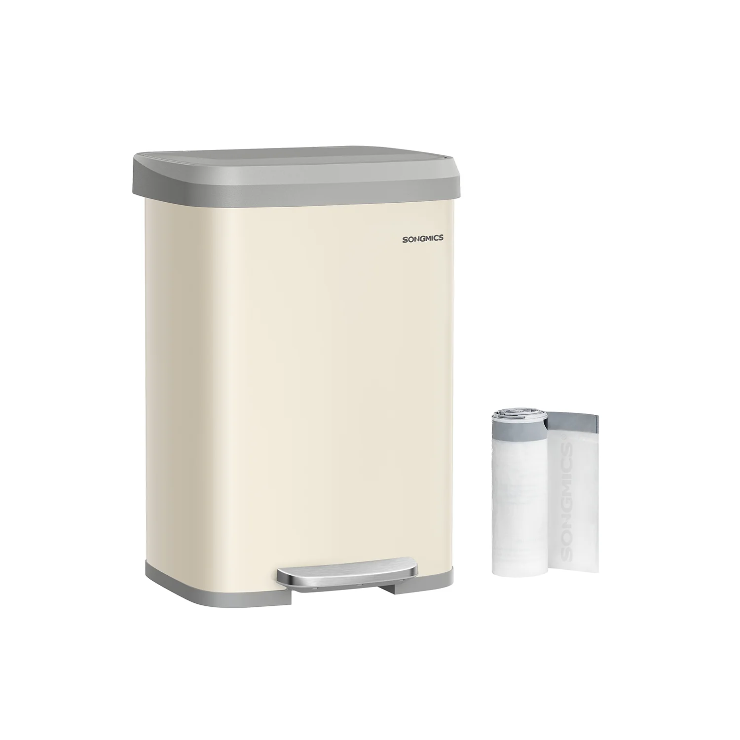 Cestino da Cucina per Rifiuti in Metallo con Coperchio Alto e Grande - Image 6