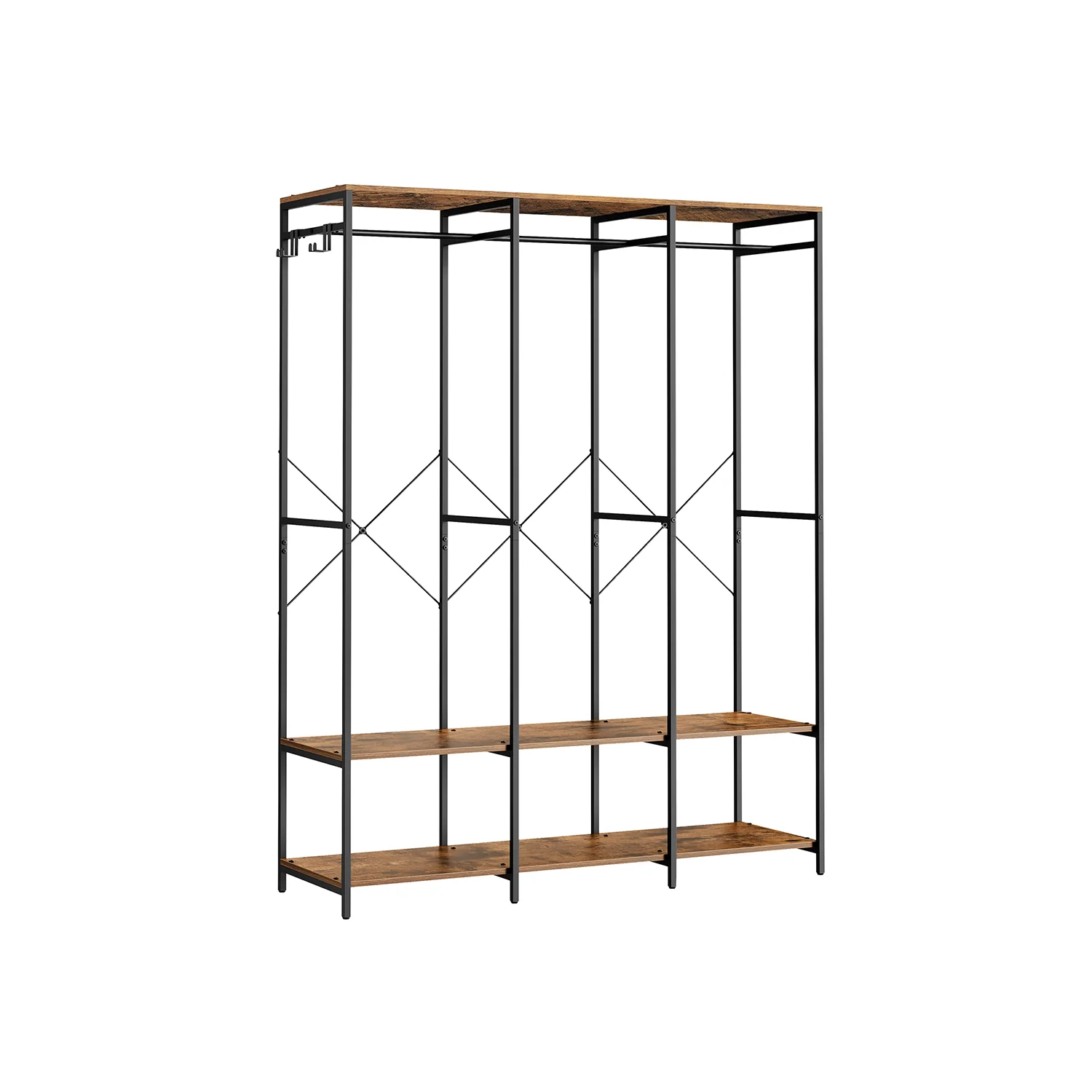 Guardaroba Portatile 40 x 141 x 180 cm Marrone Vintage - Image 2