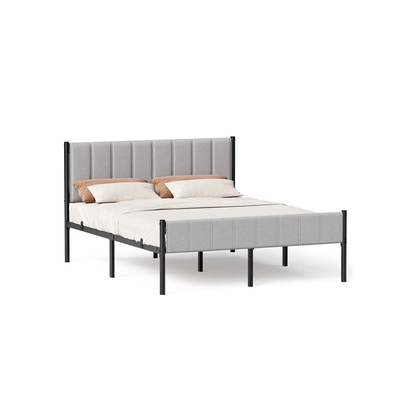 Letto con testiera imbottita e struttura in metallo per la camera - Image 3