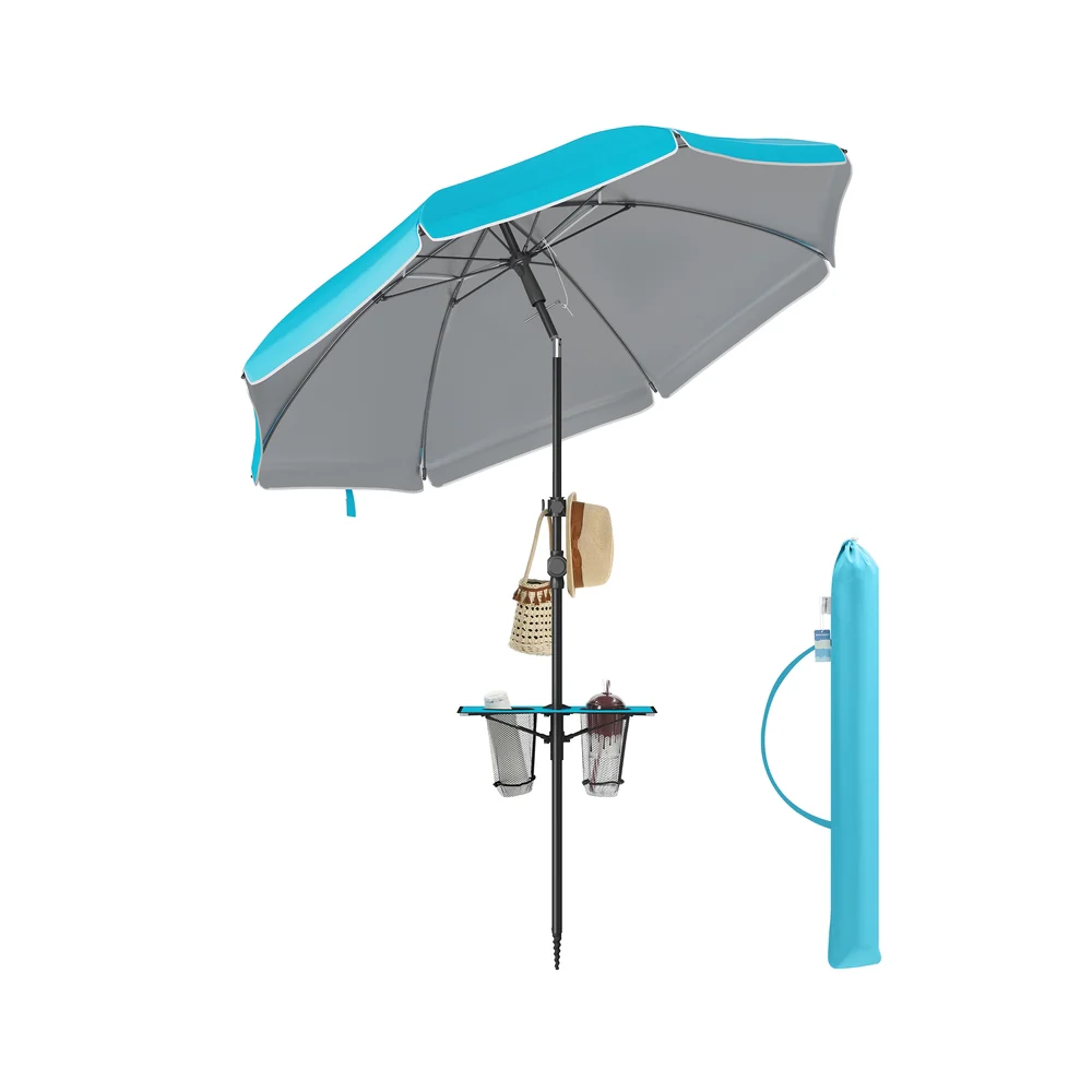 Ombrellone da spiaggia inclinabile con protezione solare e design versatile - Image 3