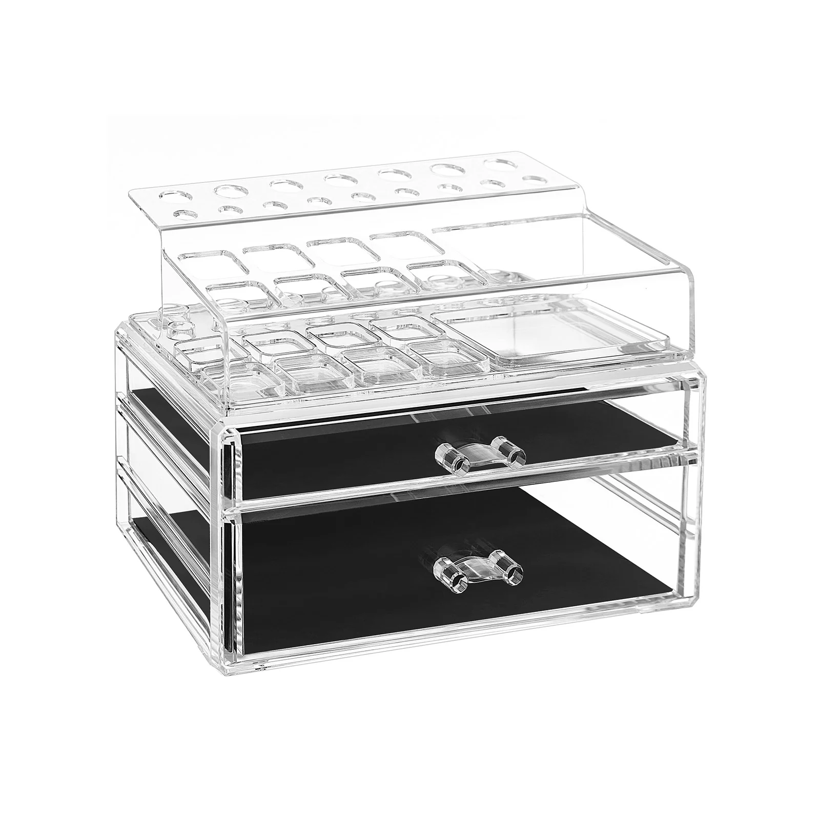 Organizzatore per Trucco Trasparente con Slot per Rossetto