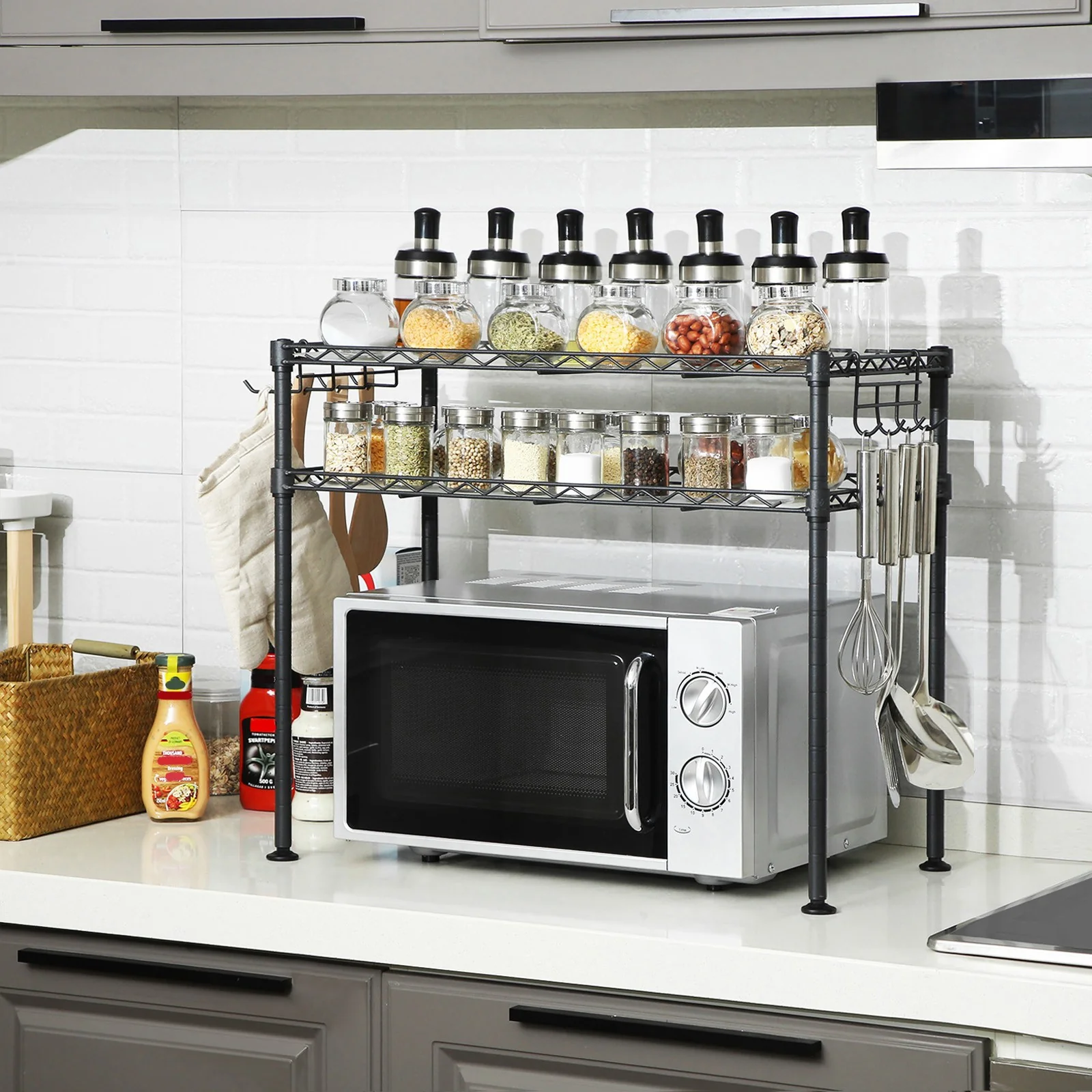 Scaffale da Cucina per Forno a Microonde a 2 Ripiani - Image 2