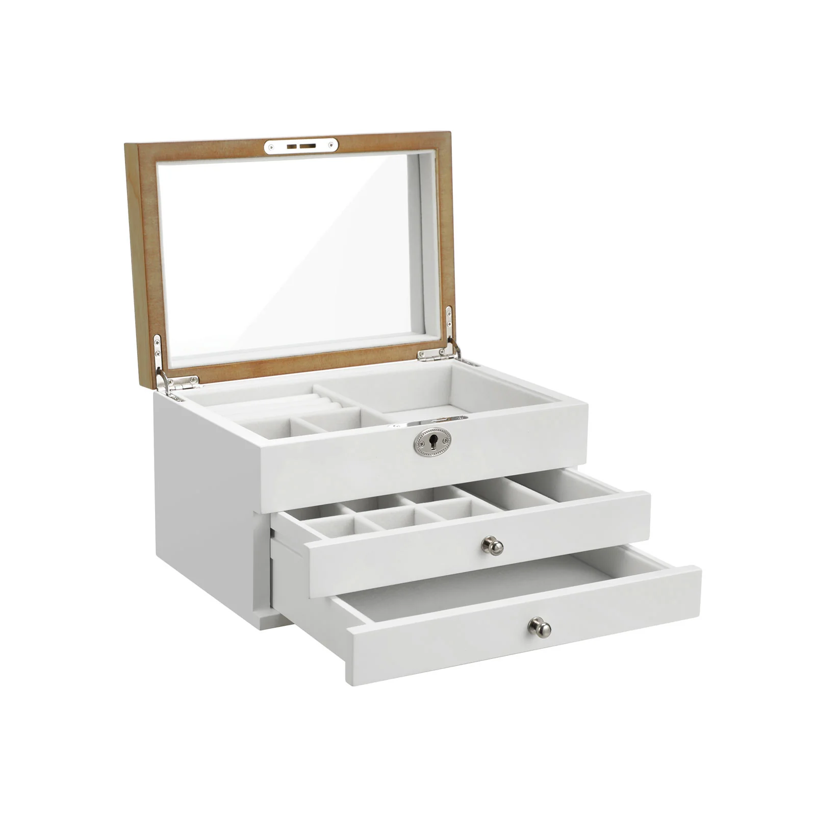 Scatola Portagioie a 3 Livelli Custodia in Legno