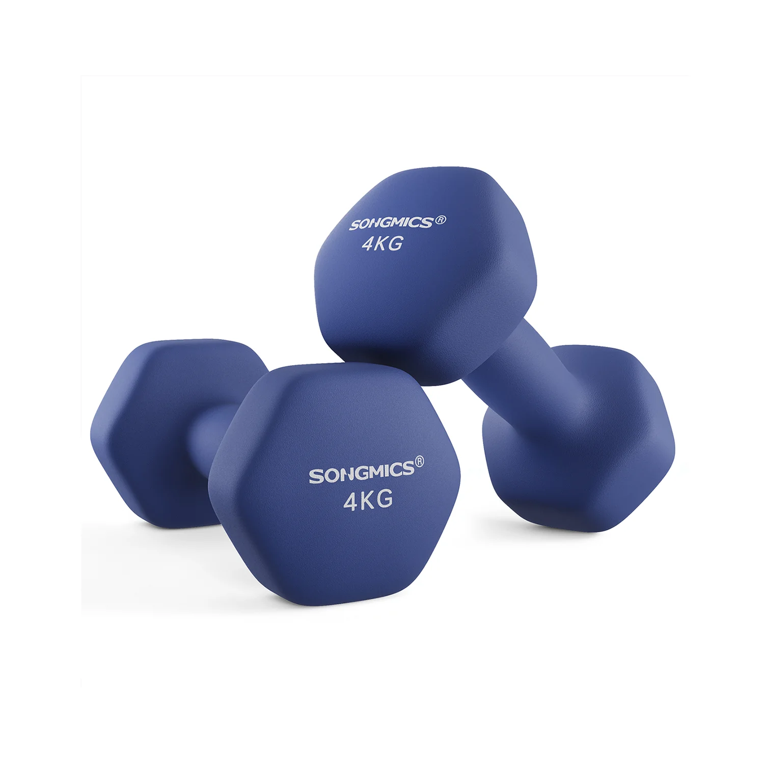 Set di 2 Manubri 2x5 kg con Superficie in Vinile Grigio - Image 3