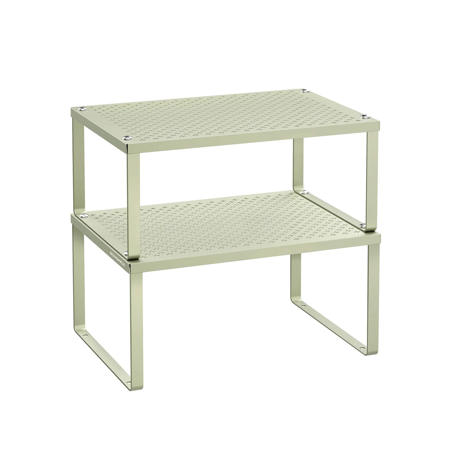 Set di 2 Scaffali Portaspezie da Cucina in Metallo Impilabile Nero - Image 3