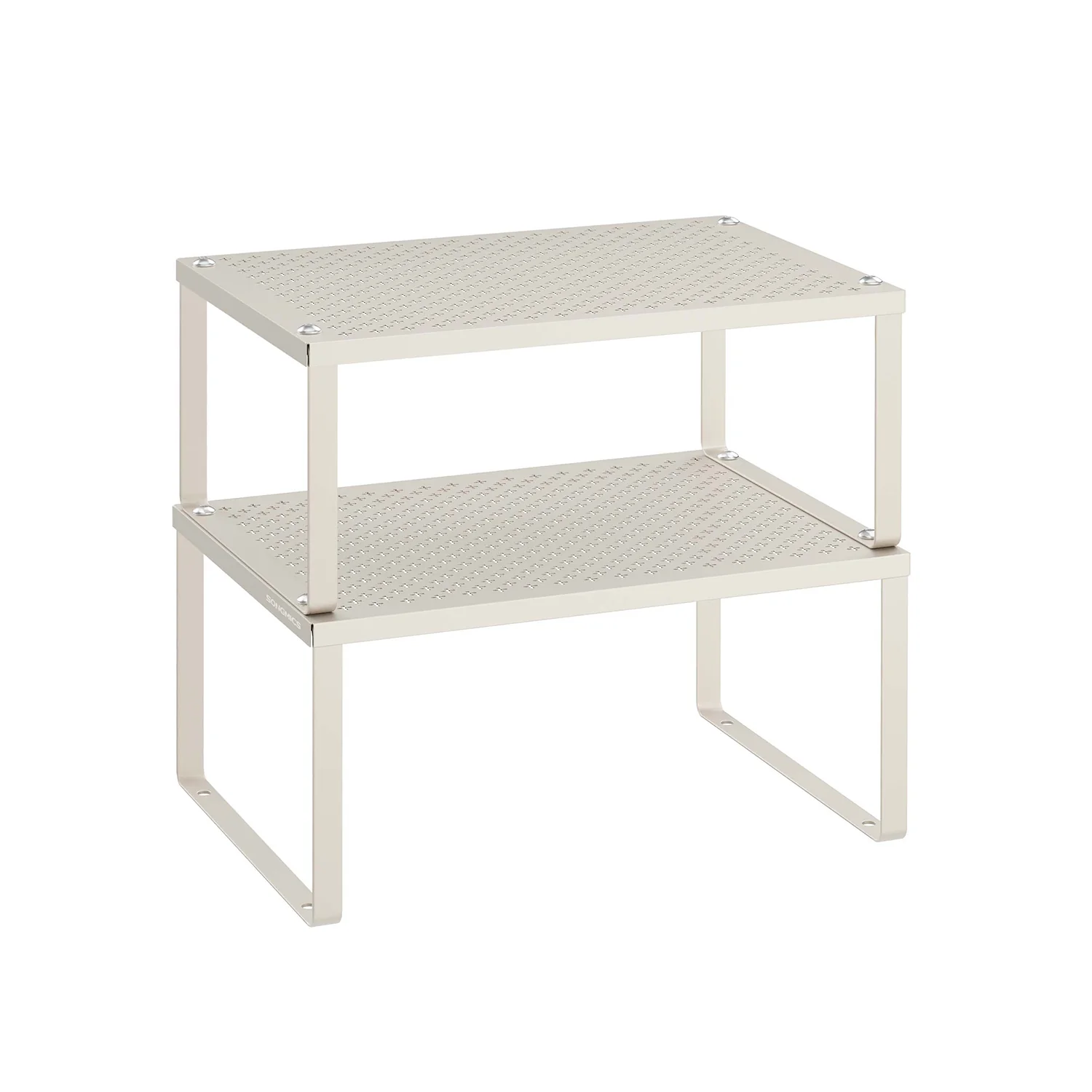 Set di 2 Scaffali Portaspezie da Cucina in Metallo Impilabile Nero - Image 4