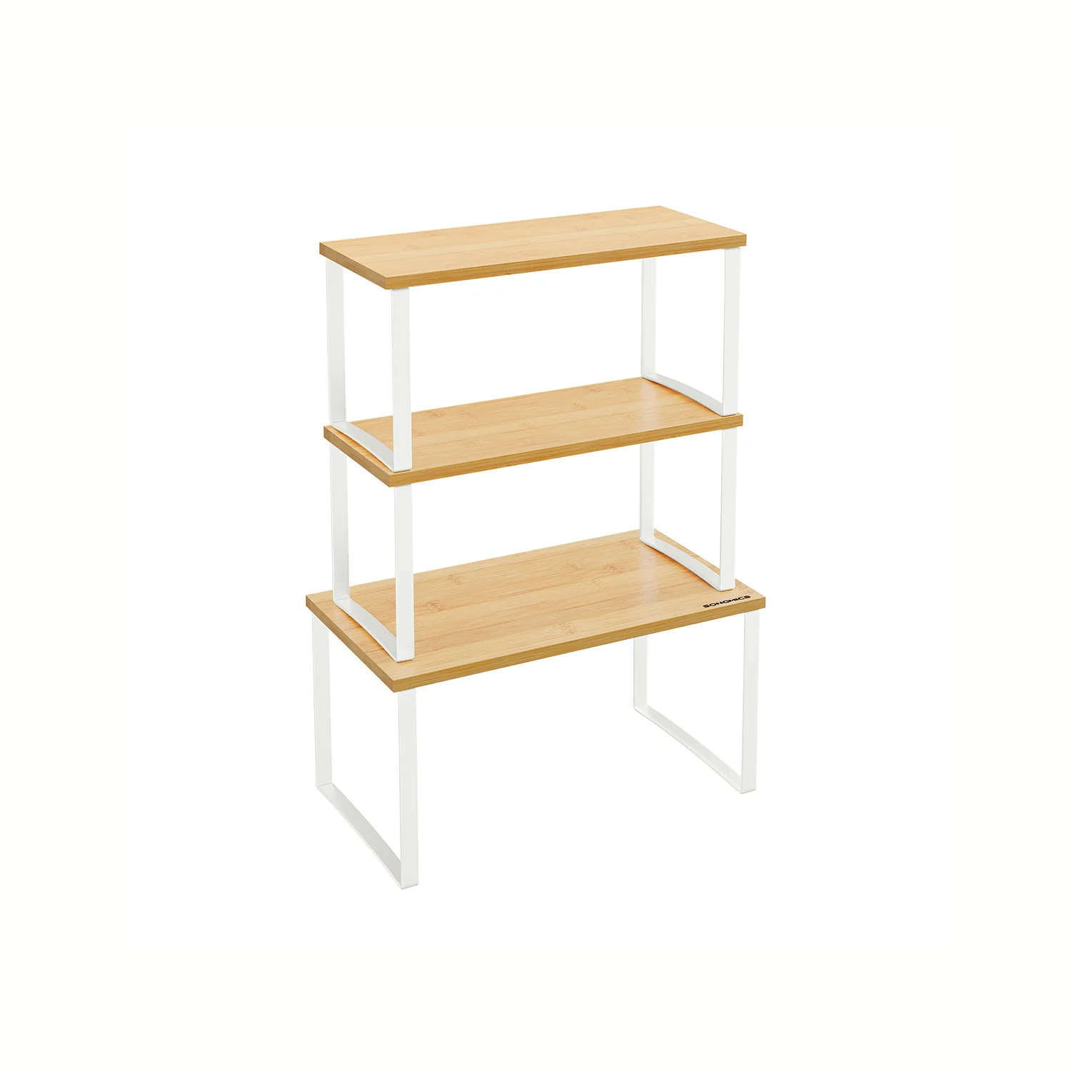 Organizzatori Armadio da Cucina Impilabili Espandibili in Metallo e Bambù - Image 2