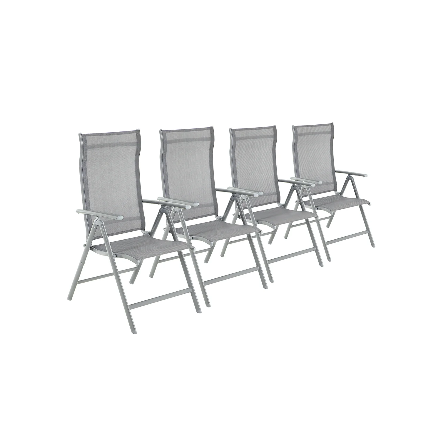 Set di 4 Sedie da Giardino Pieghevoli