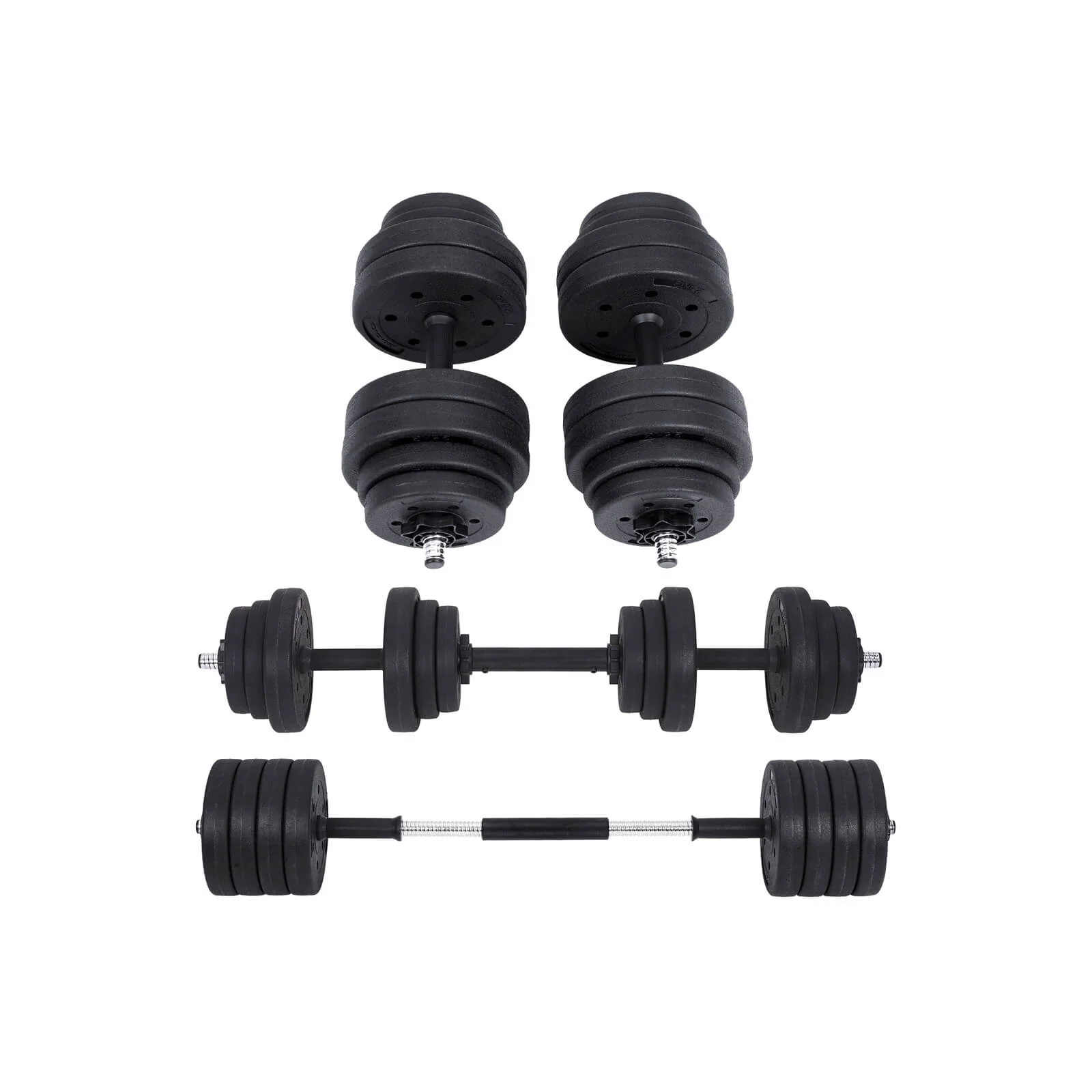 Set di Manubri Regolabili con Barra Bilanciere