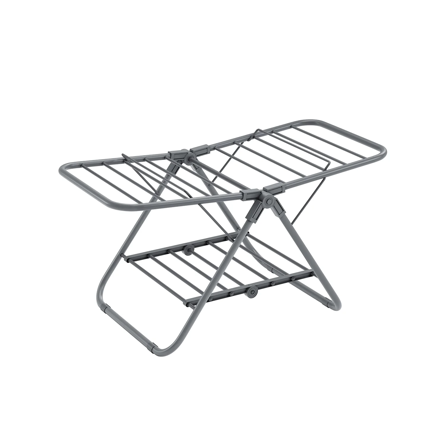 Stendibiancheria Piccolo Pieghevole a 2 Livelli 44 x 101 x 54 cm Grigio Tortora