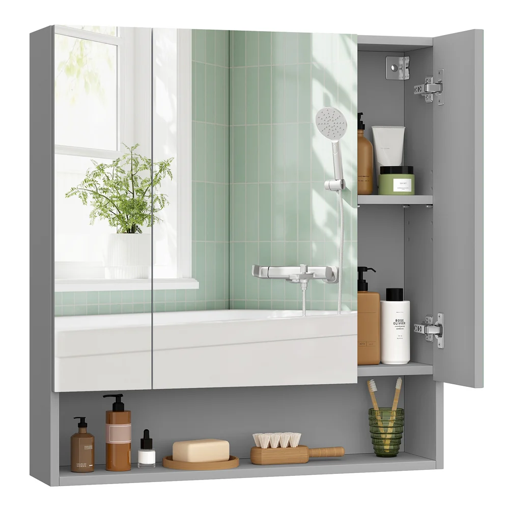 Armadietto Bagno da Muro con Ante a Specchio Stile Moderno - Image 2