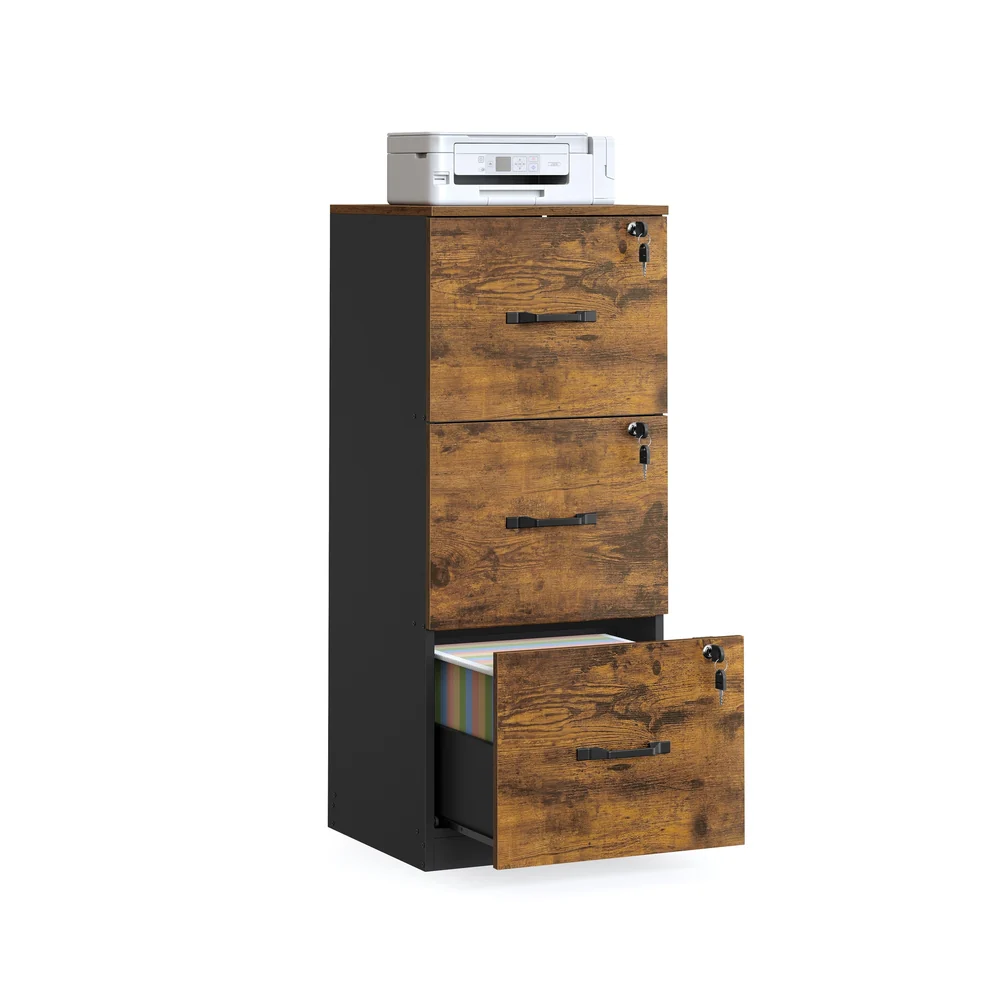 Cassettiera da ufficio con ruote serratura e supporto per stampante - Image 3