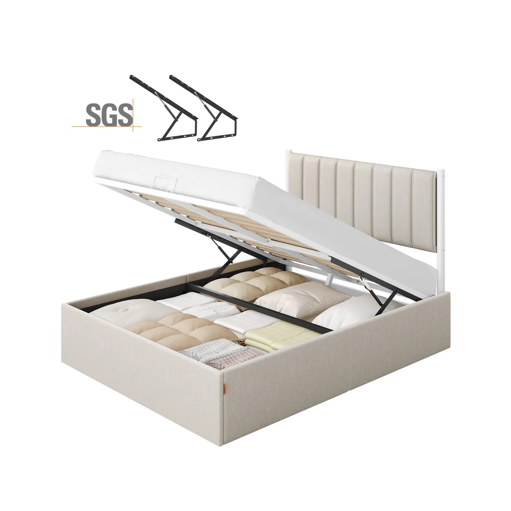 Letto sollevabile con contenitore e testiera dallo stile moderno - Image 3