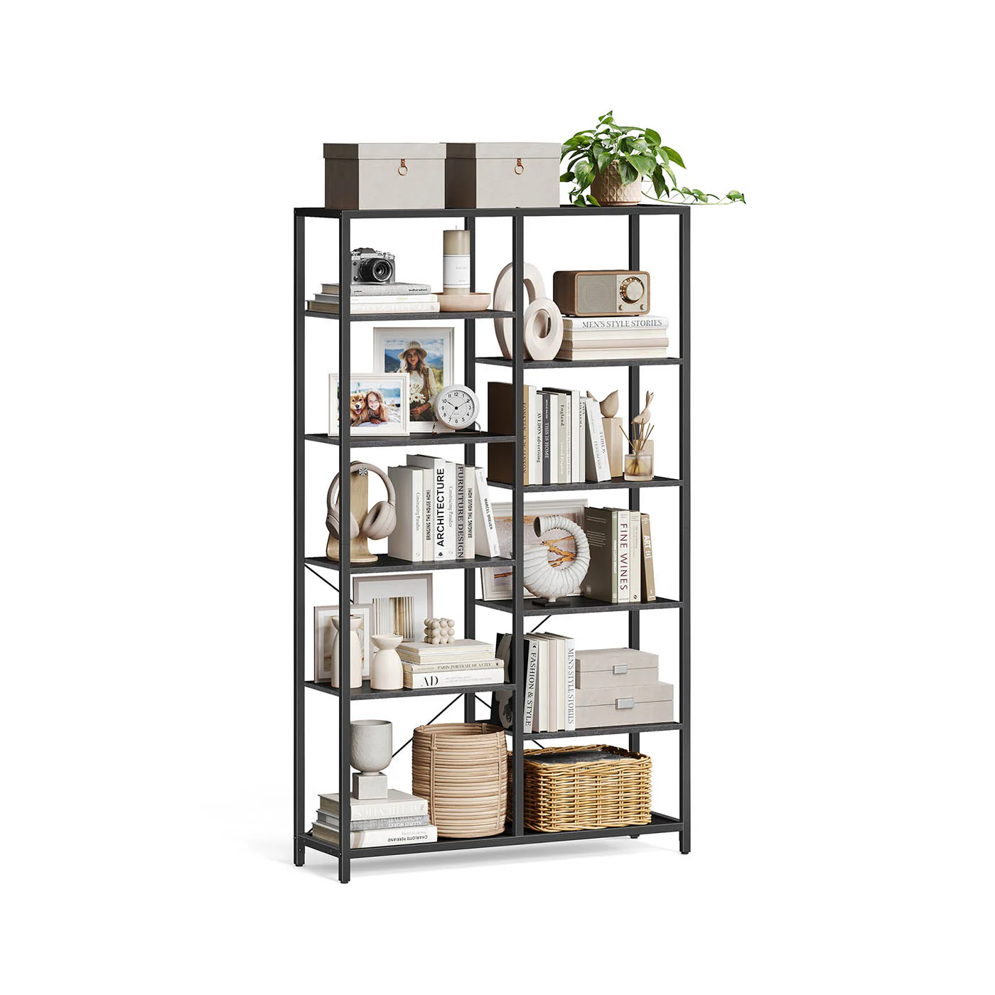 Libreria Scaffale Portaoggetti Capiente per Soggiorno Bagno Cucina Corridoio