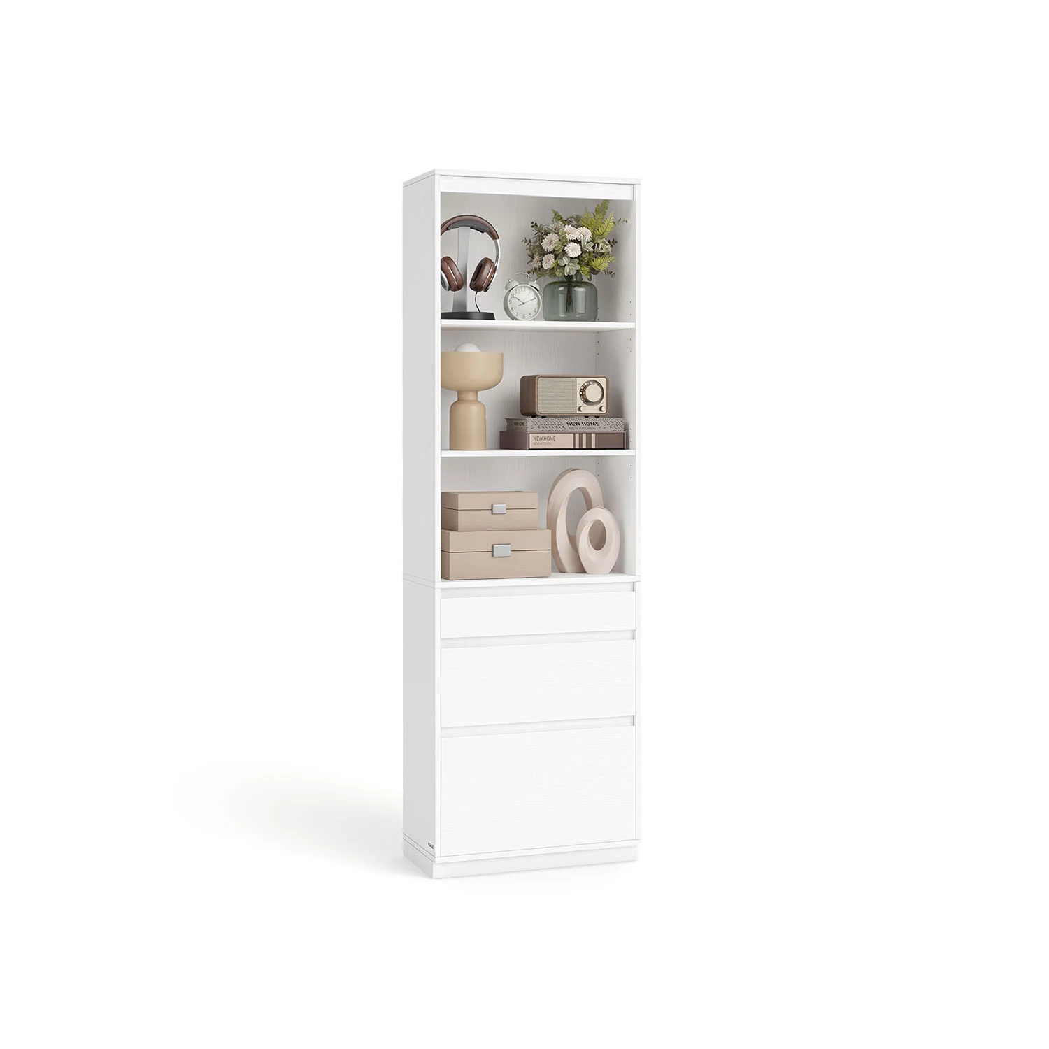 Libreria con 3 Cassetti di Diverse Dimensioni Alto