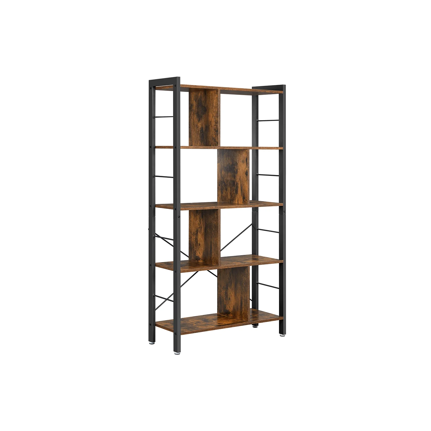 Scaffale a 4 Ripiani in Stile Industriale