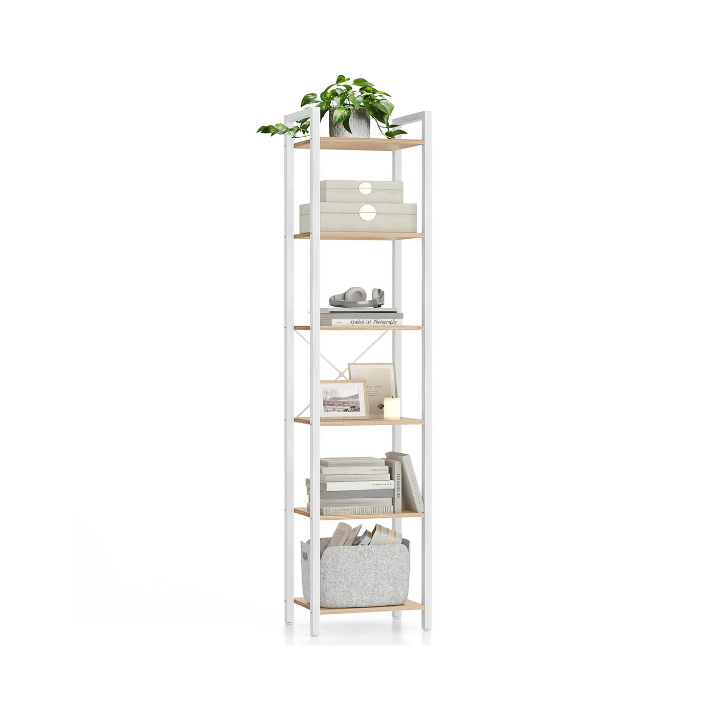 Scaffale Libreria per Ufficio Studio Soggiorno Camera da Letto Stile Industriale - Image 5