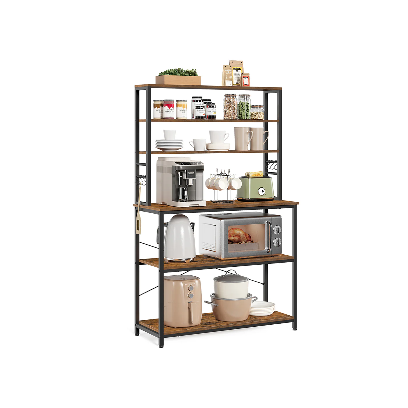Scaffale da Cucina per Forno a Microonde con Ganci - Image 9