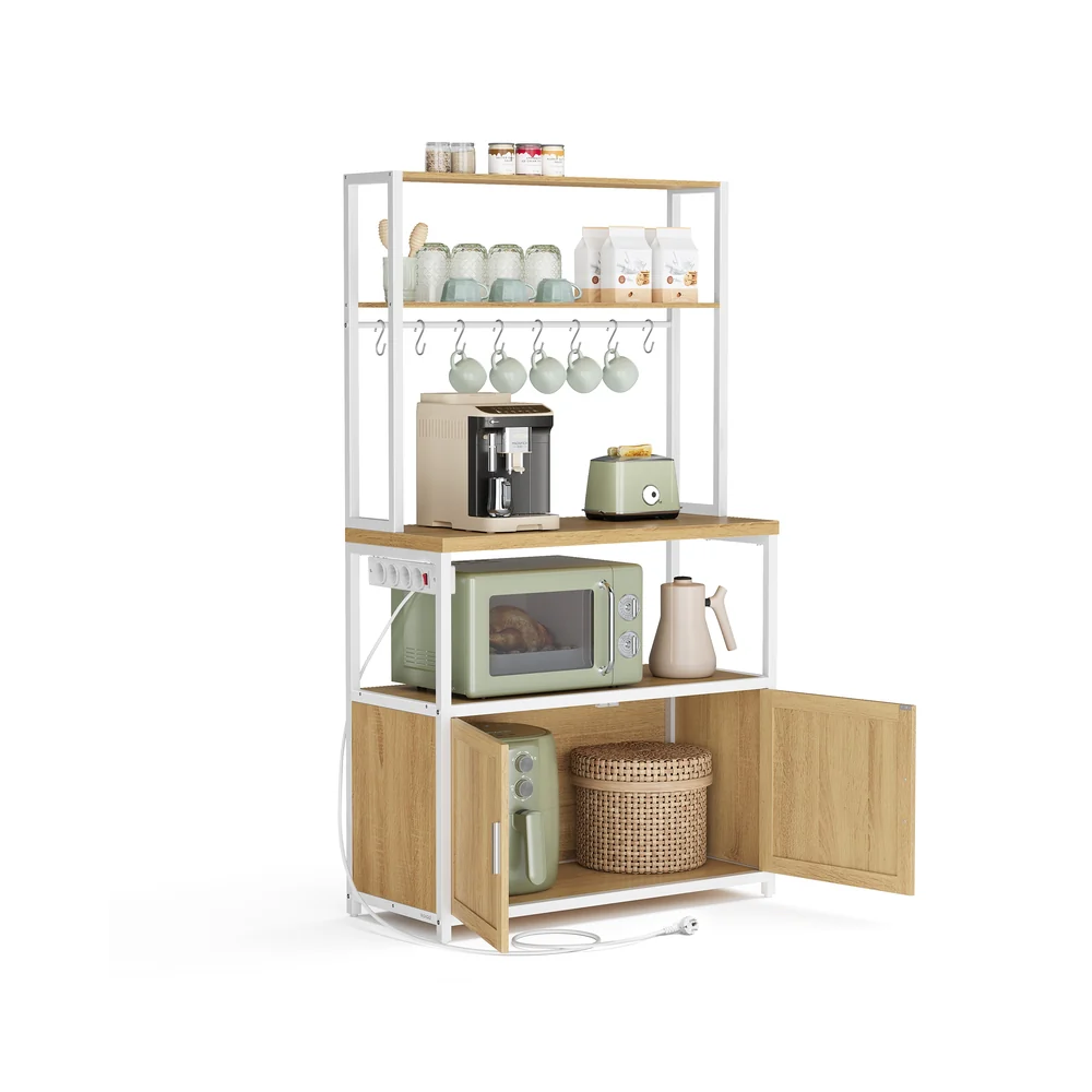 Scaffale da cucina con prese ganci e ripiani multifunzione - Image 4