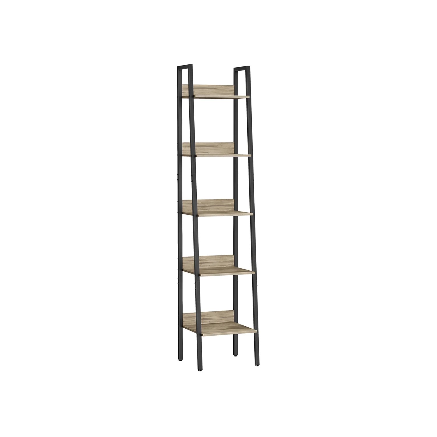 Scaffale Libreria a 5 Ripiani a Forma di Scala Marrone Vintage - Image 2