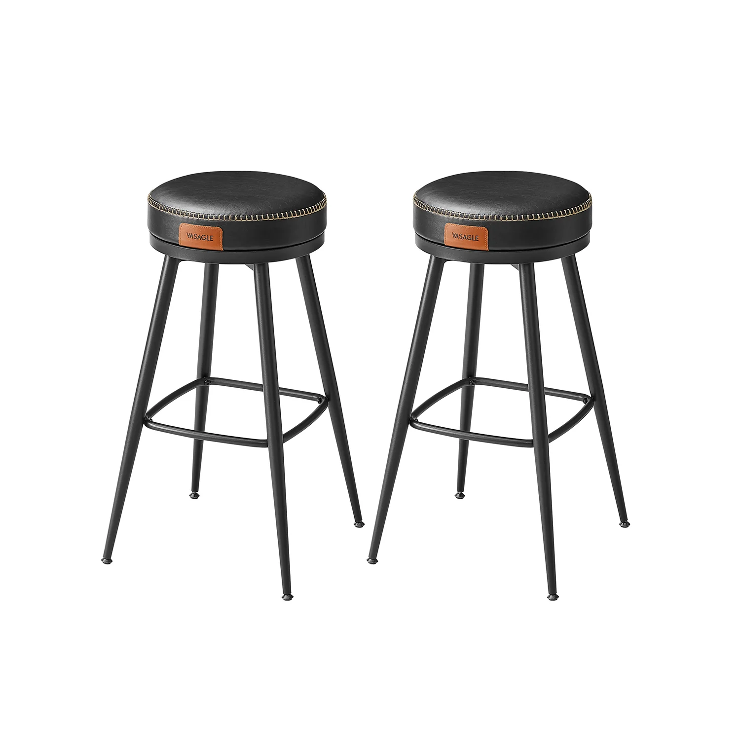 Set da 2 Sgabelli da Bar da Cucina 65 cm Nero Inchiostro - Image 3