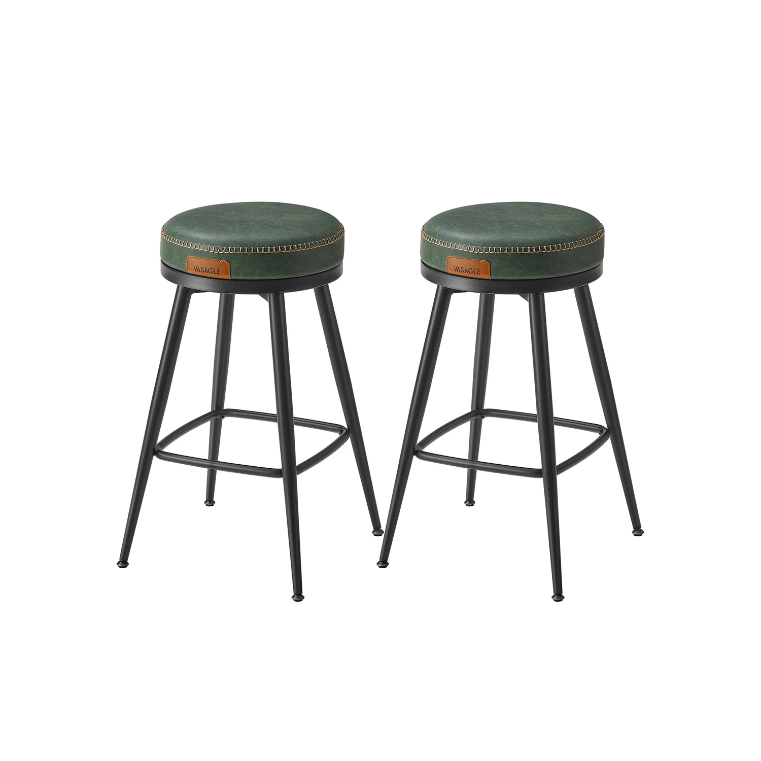 Set da 2 Sgabelli da Bar da Cucina 65 cm Nero Inchiostro - Image 6