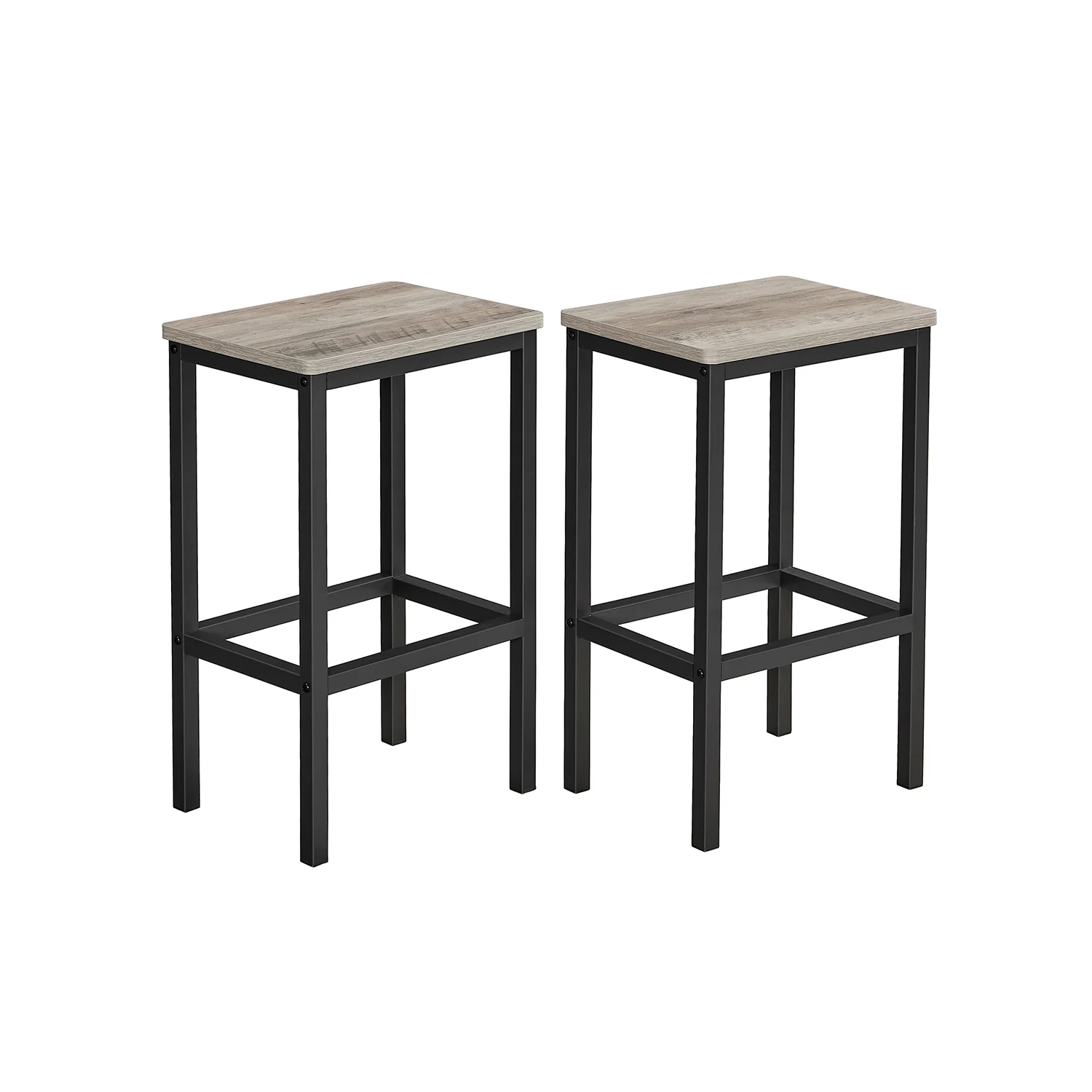 Set di 2 Sgabelli da Bar con Struttura in Metallo Greige